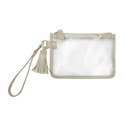 lined clear wristlet