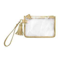 lined clear wristlet
