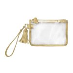 lined clear wristlet