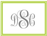 Monogram with border Foldover Notecard