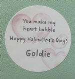 Round Sticker Heart Bubble