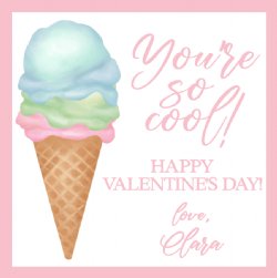 Ice Cream Valentine with border