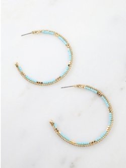 Beaded Hoop Earring