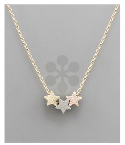 Mixed metal star necklace