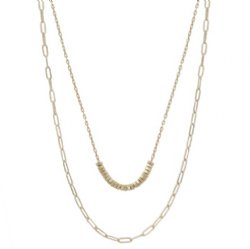 Matte Two Layered Nugget & Chain Necklace