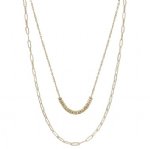 Matte Two Layered Nugget & Chain Necklace