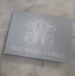 Vine monogram notecards