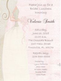 wedding dress/ bride invitation