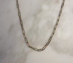 Gold paperclip necklace