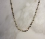 Gold paperclip necklace