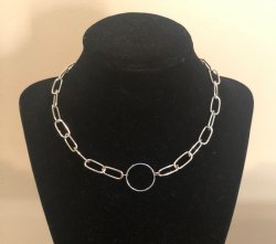 Circle Necklace with Link Chain 