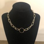 Circle Necklace with Link Chain 