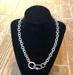 Oversized Silver Chain with Carabiner Lock
