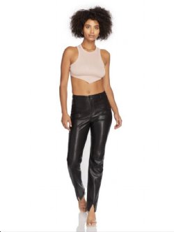 Vegan Leather Straight Leg Pant