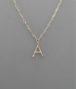 Initial necklace on paperclip chain