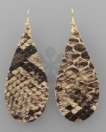 Black and brown snake print earrings