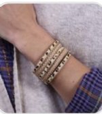 Multi strand animal print magnet clasp