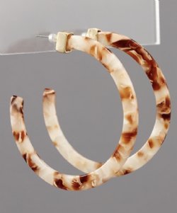 Spring Tortoise Hoop Earrings