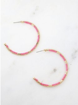 Beaded Hoop Earring