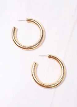 Hammered metal hoop earrings