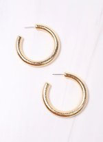 Hammered metal hoop earrings