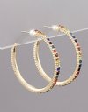 Big rainbow studded hoops