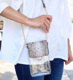 clear phone bag with snake print
