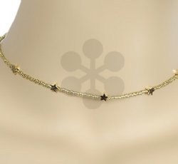 Multiple star charm choker