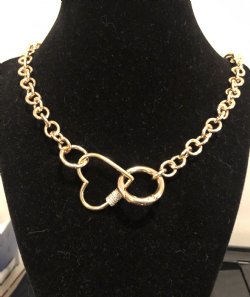 Oversized Gold Chain with Heart Lock