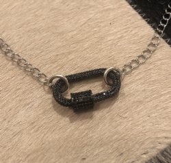 Silver chain with carabiner locks 