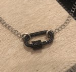 Silver chain with carabiner locks 