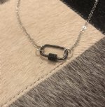 Silver chain with C...