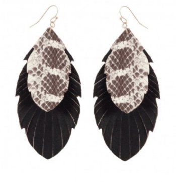 Snakeskin Feather Earrings