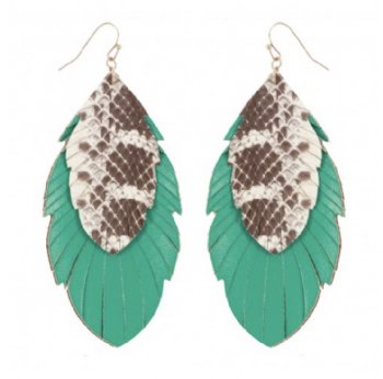 Snakeskin Feather Earrings