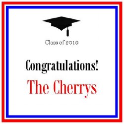 Red and blue border graduation enclosure