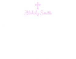 Name with cross flat Notecard