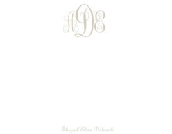 Monogram Flat Notecard with name