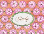 orange print foldover notecard