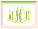 pink/green border notecard