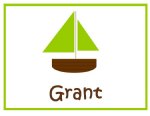 Green Sailboat Notecard