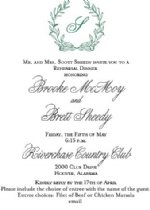 Rehearsal Dinner Invitation- custom crest and initial