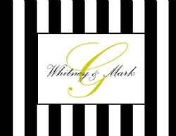 Black Stripes and Name Foldover Notecard