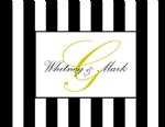 Black Stripes and Name Foldover Notecard