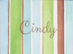 Stripe print foldover notecard