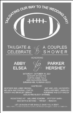 Tailgate Shower Invitation